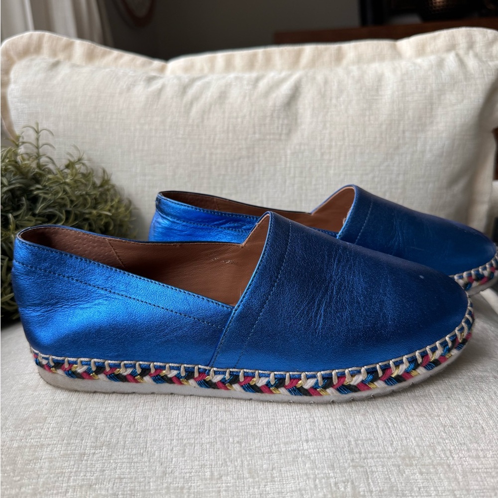 Paolo Shiny Blue Espadrilles